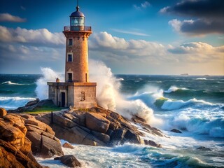 lighthouse in the sea