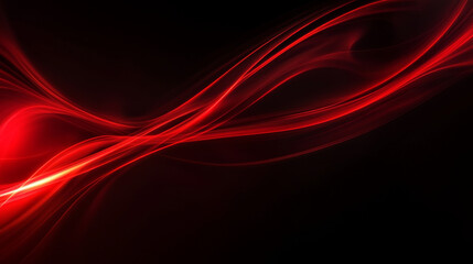 Abstract background, smooth red lines on a black background.