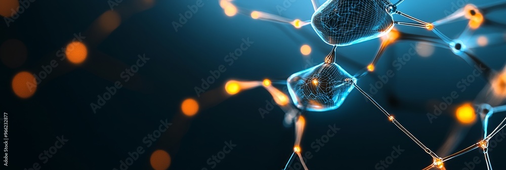 Poster a digital network with glowing lines. this image represents connection, communication, data flow, te