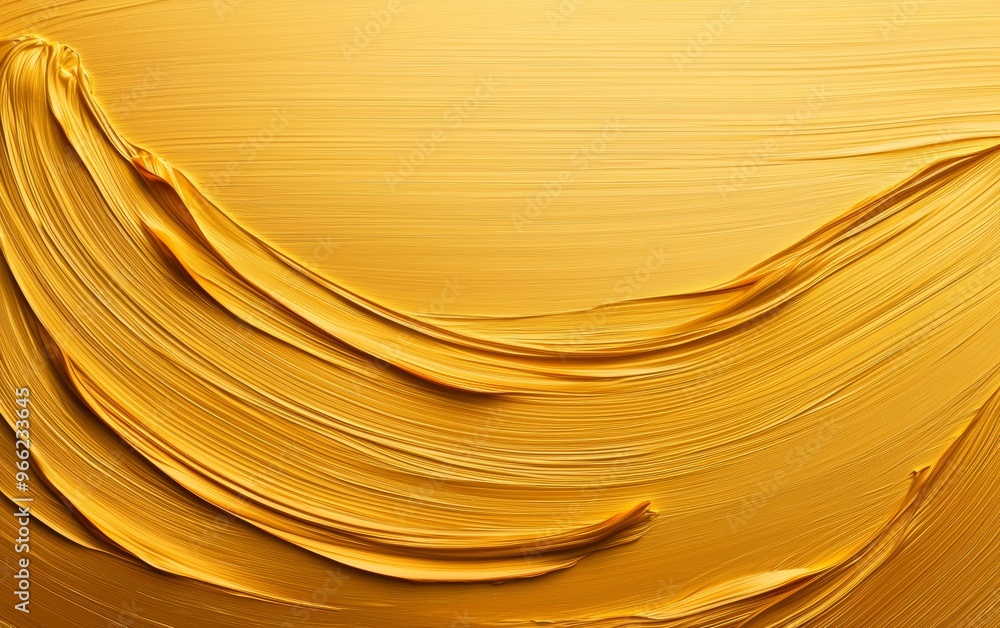 Poster soft glowing golden texture with abstract brushstrokes, warm light reflections creating a rich and l