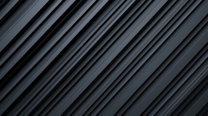 Textured black corrugated material, sharp linear pattern creating depth and contrast, ideal for industrial, architectural, or futuristic visuals