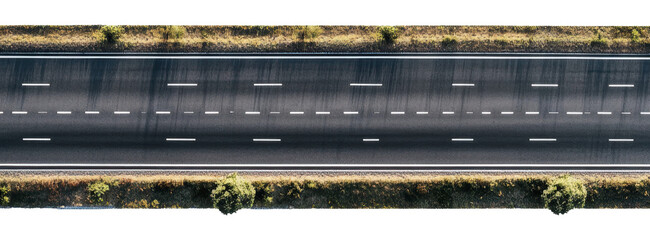PNG Aerial view of empty highway with green borders