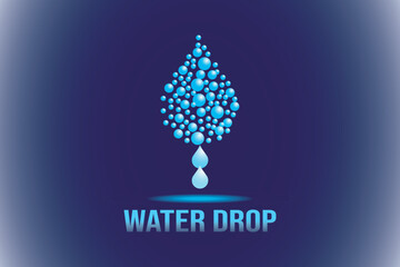 Water drop logo. Water drop icon.