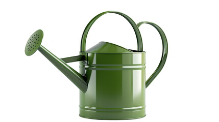 Green watering can isolated transparent background