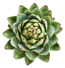 PNG Artichoke in full bloom on a white background