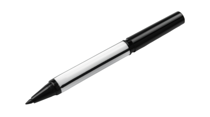 Black permanent marker pen isolated transparent background