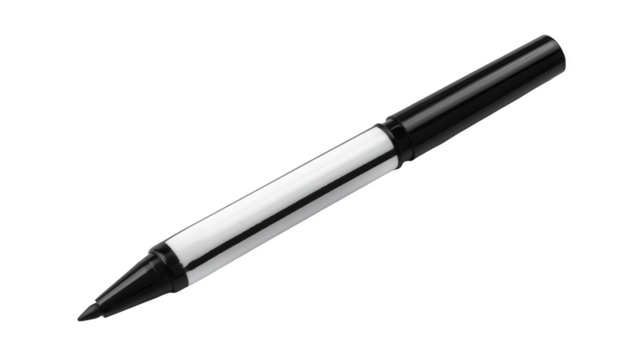 Black permanent marker pen isolated transparent background