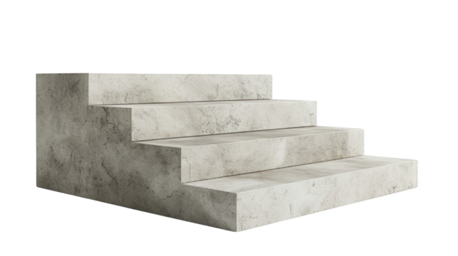 Concrete steps platform display isolated transparent background