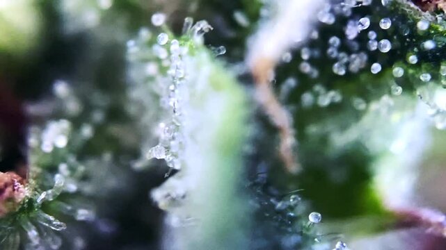 Majestic Cannabis milky thc cbd trichomes showing on a healthy marijuana plant