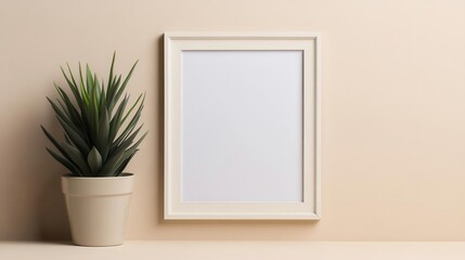 flat photo frame 8x10 mockup boho style, frame in middle focus