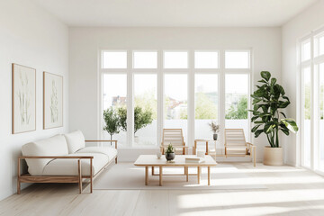 Fototapeta premium Modern Minimalist Living Room