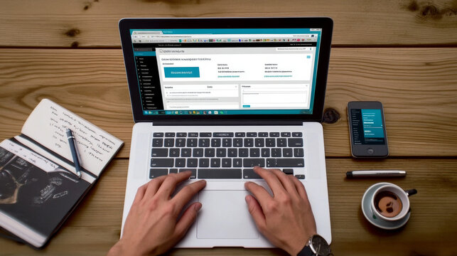 Blog content creator updating a WordPress site with the latest blog entry