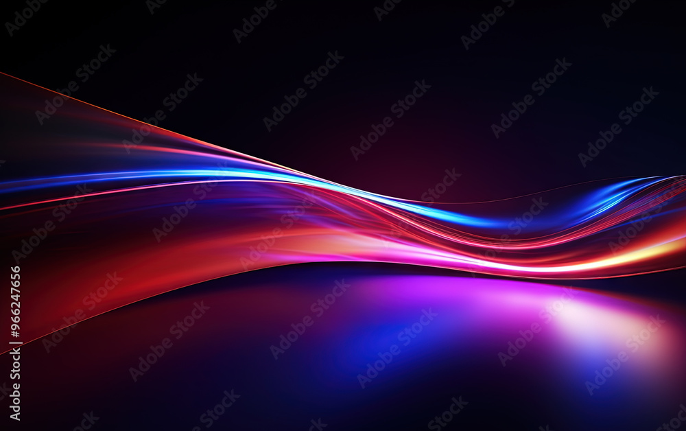 Poster Vibrant abstract waveform with fluid motion and colorful gradients. Generated AI.