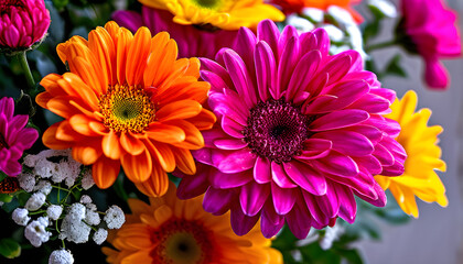 bouquet of colorful asters