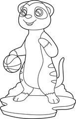 Meerkat Basketball player Basketball Animal Vector Graphic Art Illustration