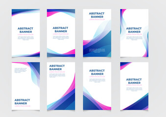 Abstract wave banners vector illustration. Stand banner and roll banner. Template Flyer, brochure,business card, print