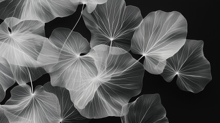 Delicate Leaf Veins: A Black and White Botanical Study