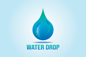 Water drop logo. Water drop icon.