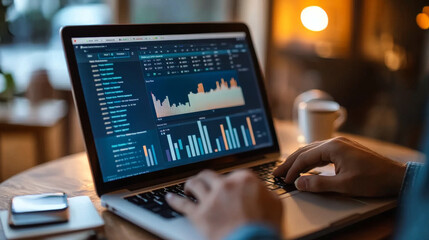 YouTube content creator reviewing analytics and planning content strategy on a laptop