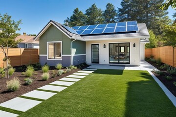 Sustainable Modern Home Featuring Solar Energy and Beautiful Landscaping