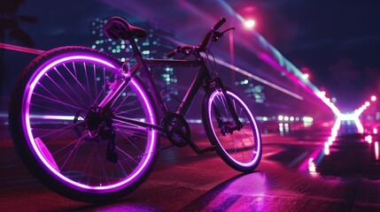 Fototapeta premium Night Ride with Neon Lights