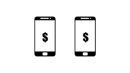 Smartphone with dollar icon, financial banking technology concept.