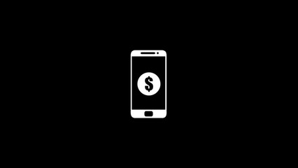 Smartphone payment icon. smartphone and dollar sign. digital mobile money transfer symbol.