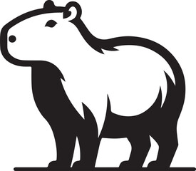 Capybara vector on transparent background for digital content, t-shirts and stickers, vectorized capybara logo, vectorized capybara illustration