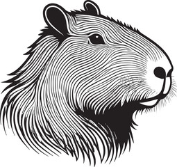 Capybara vector on transparent background for digital content, t-shirts and stickers, vectorized capybara logo, vectorized capybara illustration