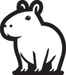 Capybara vector on transparent background for digital content, t-shirts and stickers, vectorized capybara logo, vectorized capybara illustration