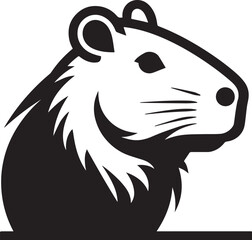 Capybara vector on transparent background for digital content, t-shirts and stickers, vectorized capybara logo, vectorized capybara illustration