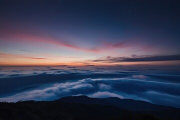 Ethereal Twilight Glow Over Breathtaking Cloudscape at Dusk