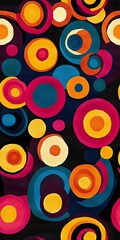 Naklejka premium A vibrant pattern of colorful circles offers a dynamic design for various uses