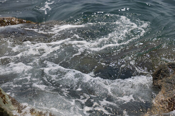 water flowing over rocks