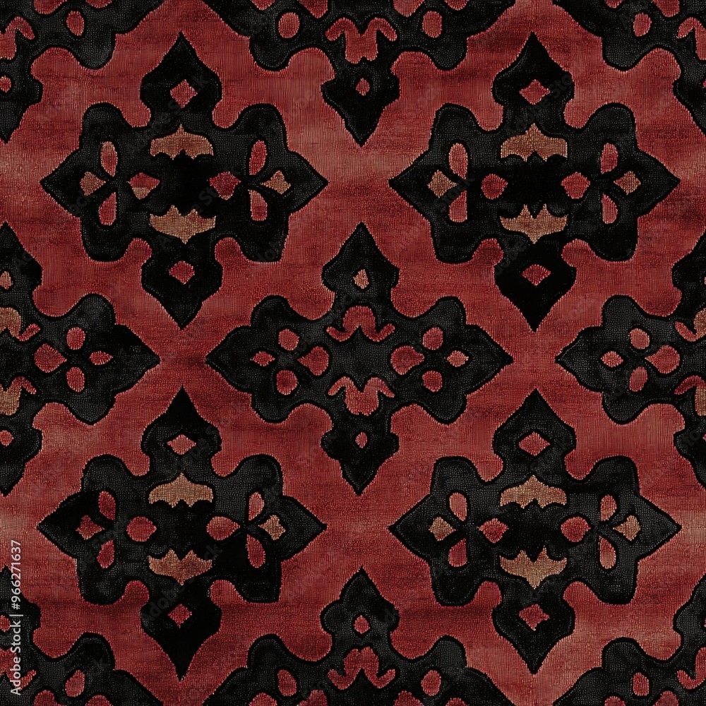 Poster this seamless pattern showcases elegant black and rust motifs perfect for creative projects