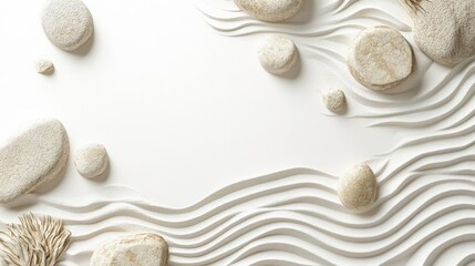 Obraz premium Topdown view of a hyperrealistic zen garden