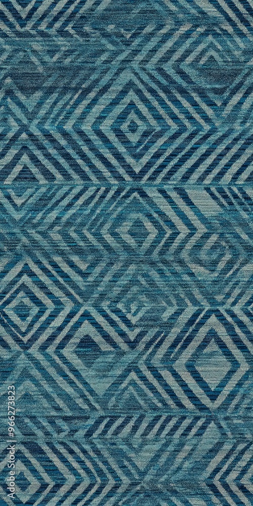 Poster decorative blue diamond pattern with layered textures perfect for adding depth to designs