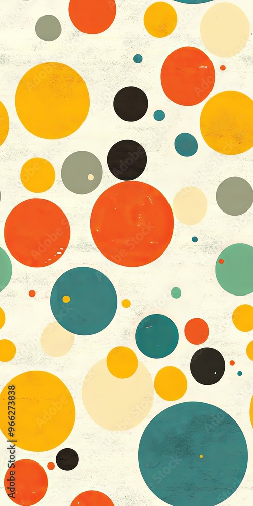 Poster colorful circles in different sizes make a cheerful backdrop for any project