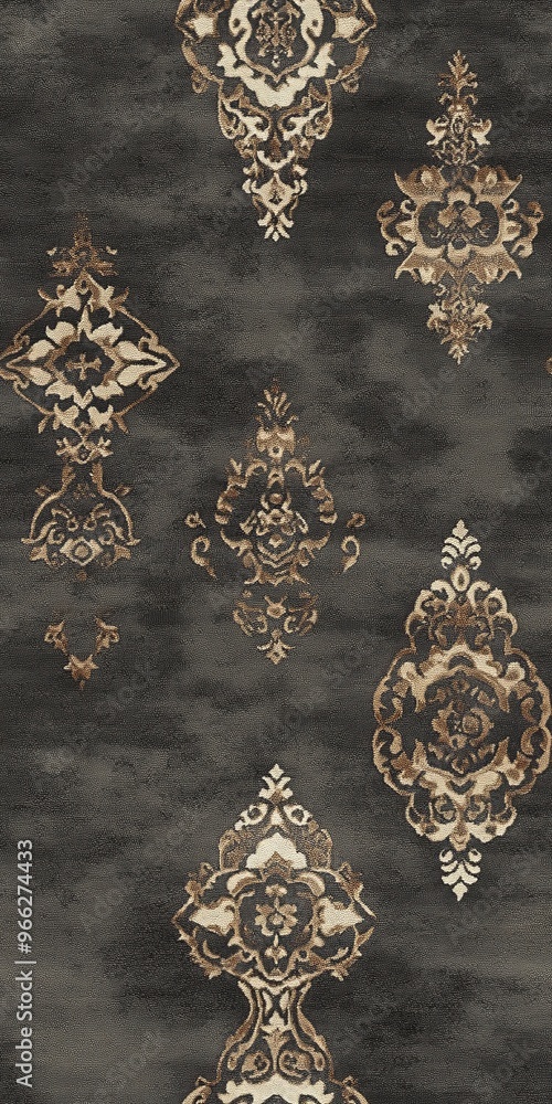 Poster this chic pattern features intricate designs on a dark backdrop enhancing any space