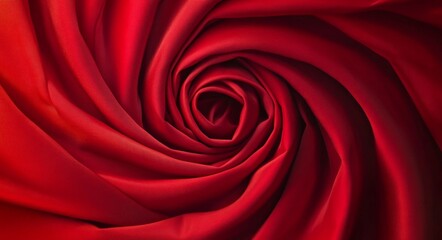 Close-up of a vibrant red rose petal displaying intricate details and natural curves in soft light
