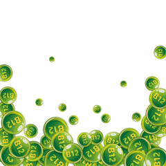 Vitamin B12 messy round pills.