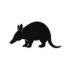 Obraz premium A Black and White Armadillo vector illustration clipart, black color silhouette 