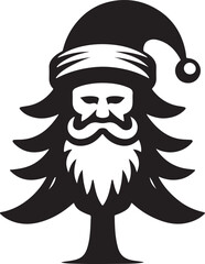 Merry Christmas and Santa Claus Tree Stunning Silhouette Vectors