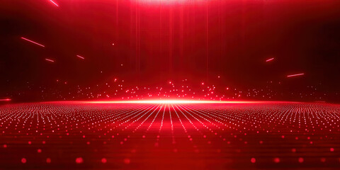 Red abstract background of the neural network
