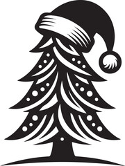 Merry Christmas and Santa Claus Tree Stunning Silhouette Vectors