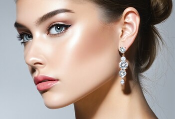 side view of pretty and glamorous female