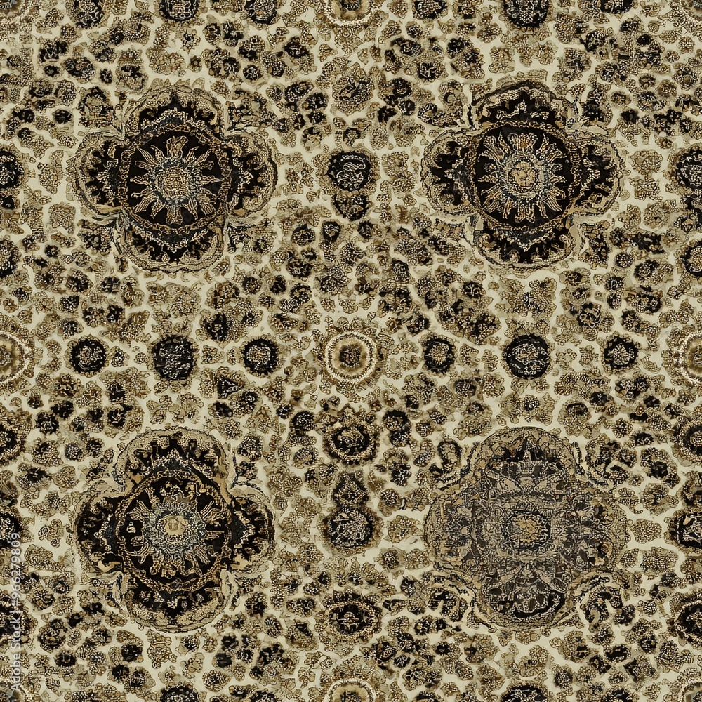 Poster a captivating design of rich floral elements repeating across an elegant textured backdrop