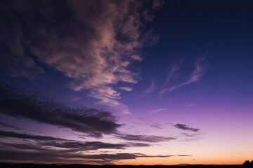 Breathtaking Twilight Sky with Violet and Honey Cloudscape