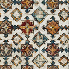 Fototapeta premium Delicate floral and geometric designs create a vibrant harmonious backdrop for various uses