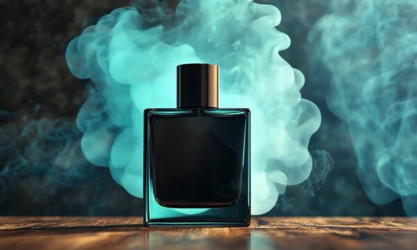 Black Perfume Bottle in Smoke